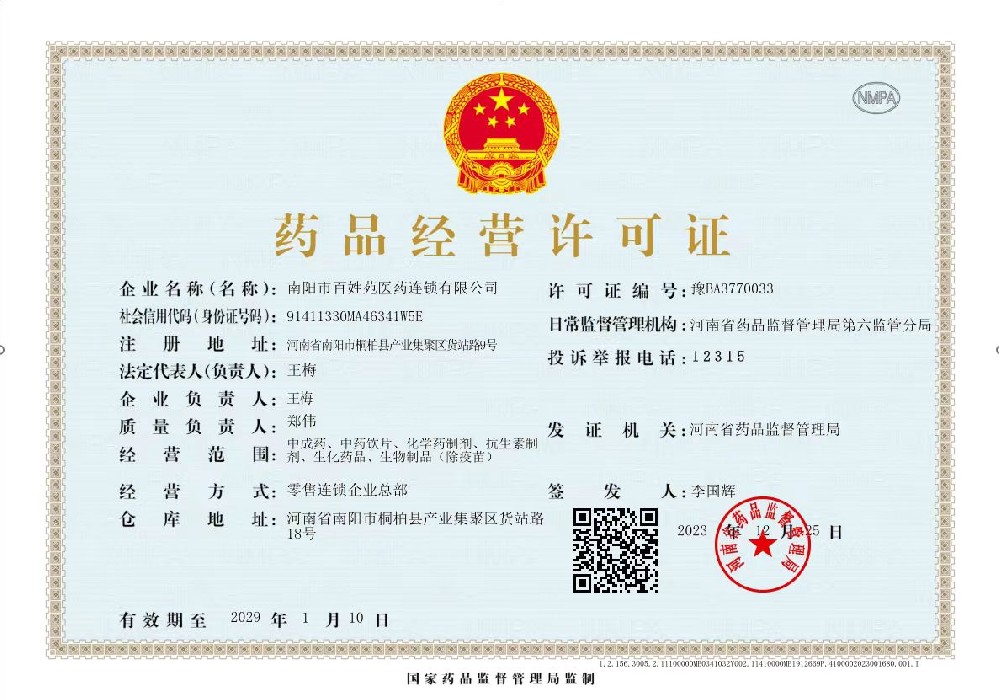 药品经营许可证